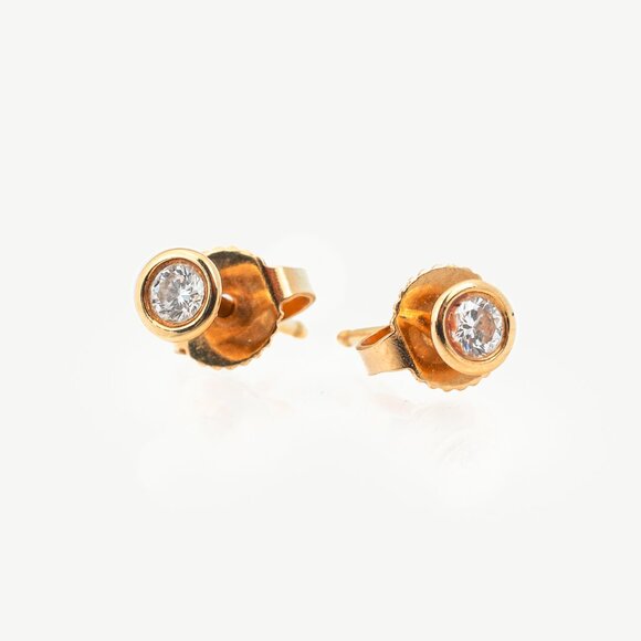 Tiffany & Co. Elsa Peretti Diamonds by the Yard 18k Gold Stud Earrings - Picture 1 of 6